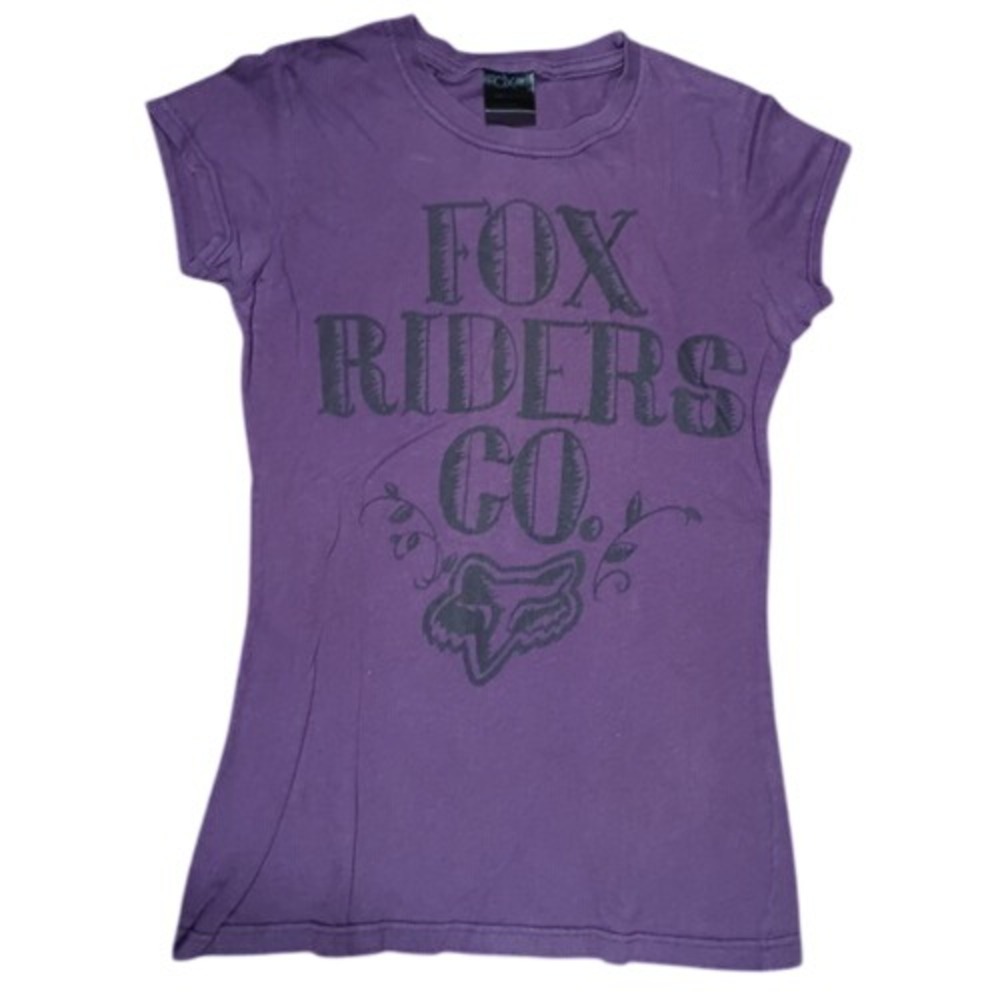 Y2K Fox Racing Fox Riders CO Logo Purple Medium T-Shirt